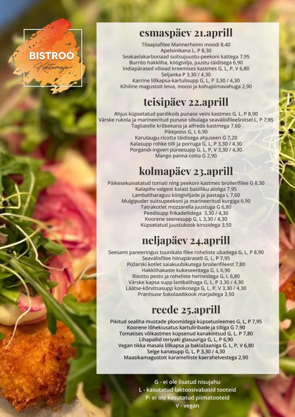 Kohtumaja menüü 17