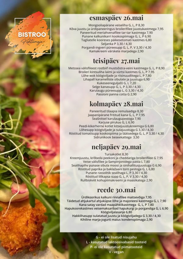 Kohtumaja menüü 22