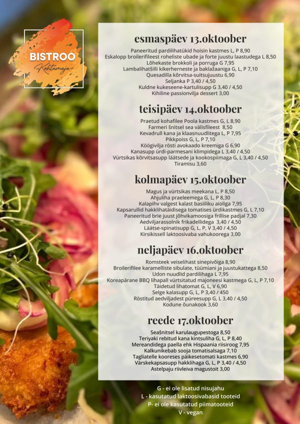 Kohtumaja menüü 42