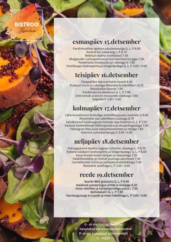 Liivalaia menüü 51