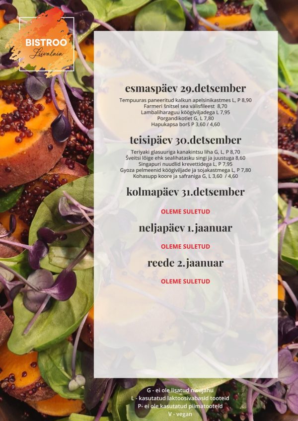 Liivalaia menüü 53