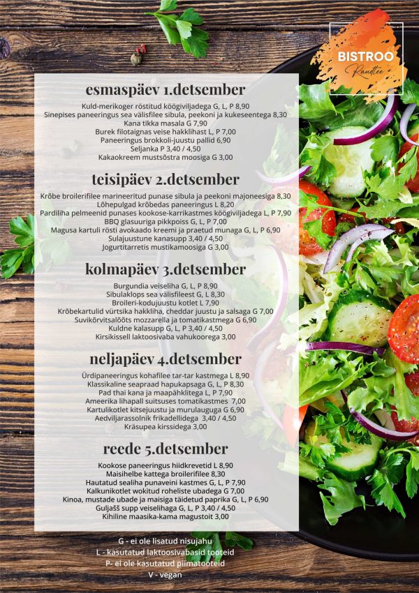 Raudtee Kohviku menüü 49