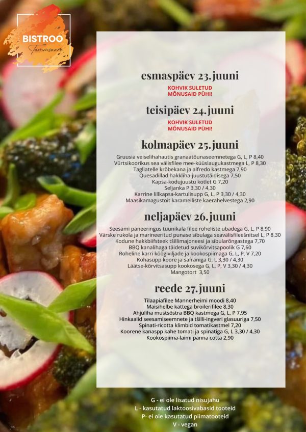 Tammsaare menüü 26